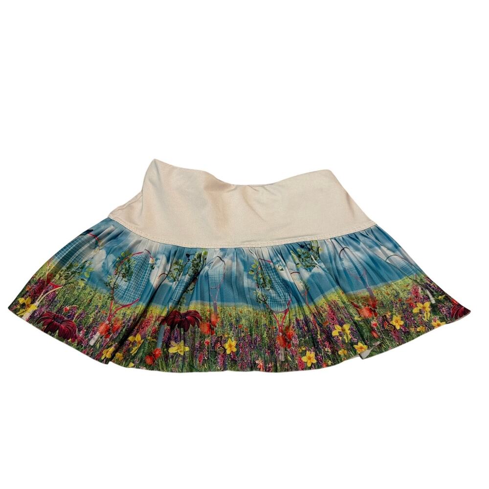 Lucky in Love Girls Scenic Garden Tennis Skirt Pleated White Skort Size XXS 4 5